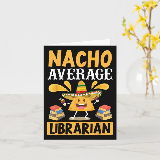 Cinco De Mayo Nacho Average Librarian Library Mexi カード (黄色い花)