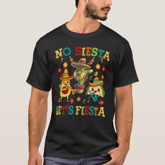 Cinco De Mayo No Siesta Lets Fiesta Cactus Funny K Tシャツ (正面)