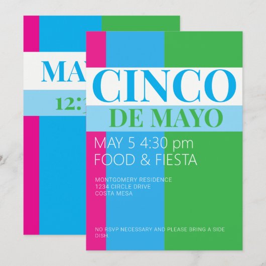 Cinco De Mayo Party 招待状 (正面/裏面)