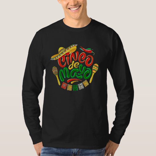 Cinco de mayo party lets fiesta mexican sombrero M Tシャツ (正面)