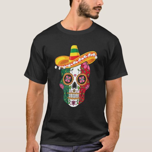 Cinco De Mayo Party Sugar Skull Men Women Mexican  Tシャツ (正面)