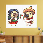 Cinco De Mayo Pugs Canvas Print キャンバスプリント (インサイチュ (リビング))