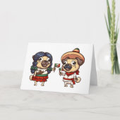 Cinco De Mayo Pugs Greeting Card (空白の) カード (正面)