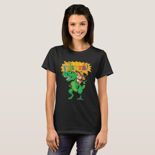 Cinco de Mayo  Rex Dinosaur and Cats Tシャツ (正面フル)