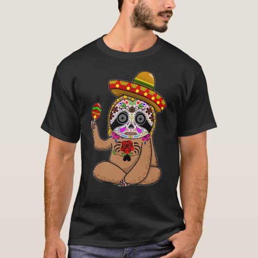 Cinco De Mayo Slothハロウィンメキシコの死の日 Tシャツ (正面)