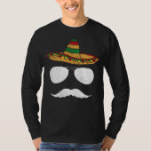 Cinco De Mayo Sombrero Mustache Face Sunglasses Me Tシャツ (正面)