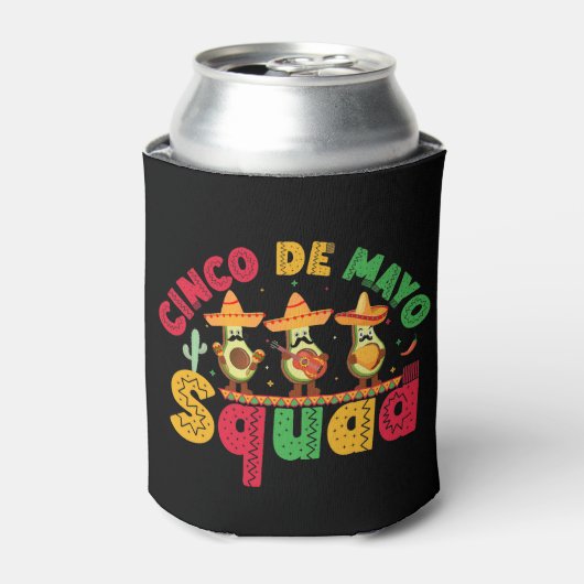 Cinco De Mayo Squad Avocado, Funny Cinco De Mayo  缶クーラー (缶正面)