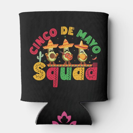 Cinco De Mayo Squad Avocado, Funny Cinco De Mayo  缶クーラー (裏面)