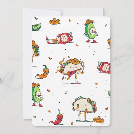 cinco de mayo tacosかわいいメキシコ 招待状 (正面)