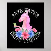 Cinco De Mayo Unicorn Save Water Drink Tequila ポスター (正面)