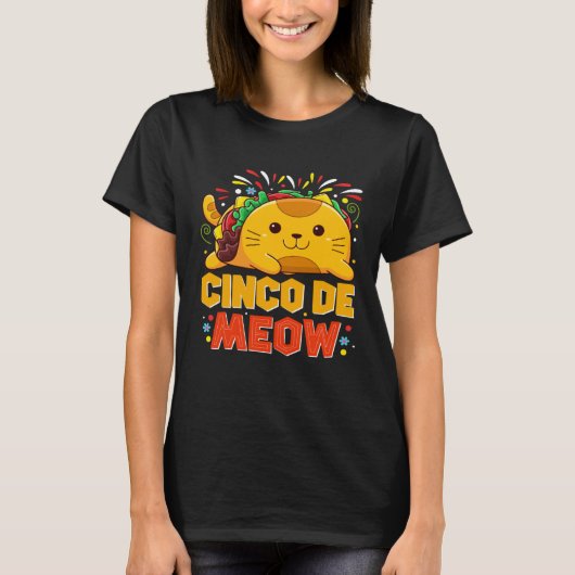 Cinco De Meo  Mexican Cat Cinco De Mayo Costume Ta Tシャツ (正面)