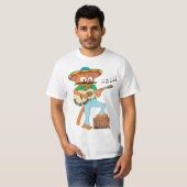 "Cinco de Meow" シンコ・デ・マヨ メキシコ風カートゥーン猫 Tシャツ (正面フル)