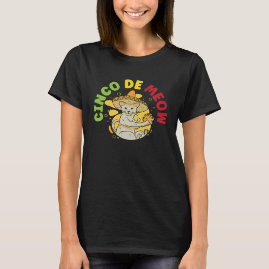 Cinco de Meow Cat  Mexico Pride Mexican Cinco De M Tシャツ (正面)