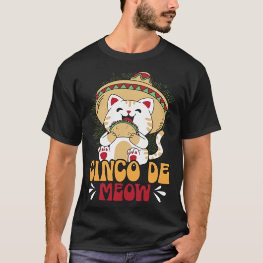 Cinco de Meow Cat Mexico Pride Mexican Cinco De Ma Tシャツ (正面)