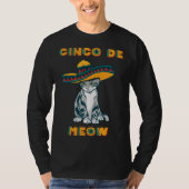 Cinco de Meow Cinco de Mayo Fifth May Mexico Fiest Tシャツ (正面)