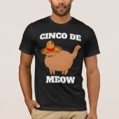 CINCO DE MEOW FUNNY CAT T-SHIRT T-SHIRTS Tシャツ (正面)