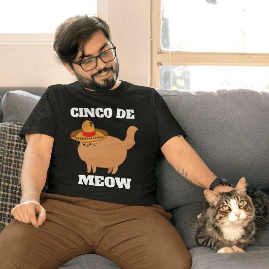 CINCO DE MEOW FUNNY CAT T-SHIRT T-SHIRTS Tシャツ