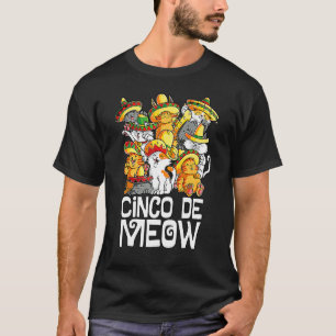 Cinco De Meow Mayo Cat Sombrero Mexico Taco Cinco Tシャツ