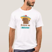 Cinco De Meow Sombrero猫おもしろいなCinco Deメーヨー Tシャツ (正面)
