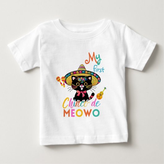 CINCO DE MEOWO Tee forベビー第1回Cinco De Mayo ベビーTシャツ (正面)