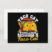 Cinco De Myo Cats Tacocatの字体を逆に綴った ポストカード (正面/裏面)