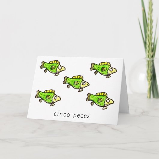 Cinco Peces Fish Feliz Cumpleanos Birthday Card カード (正面)