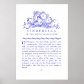 Cinderella Fairy Tale Book Blue Poster ポスター (正面)
