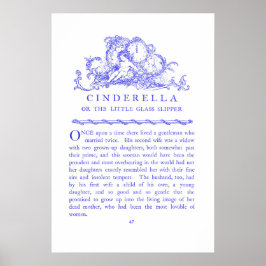 Cinderella Fairy Tale Book Blue Poster ポスター