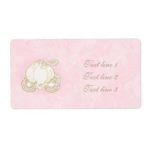 Cinderella Gold Carriage Light Pink Princess Label ラベル