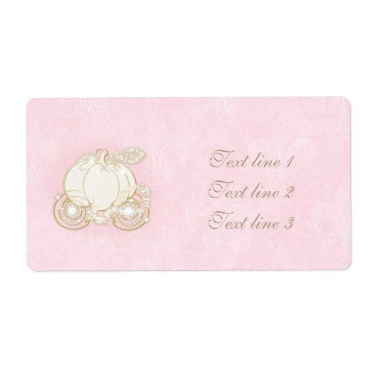 Cinderella Gold Carriage Light Pink Princess Label ラベル (正面)