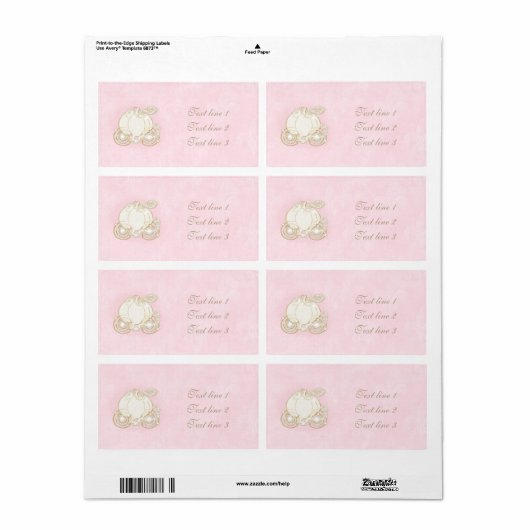 Cinderella Gold Carriage Light Pink Princess Label ラベル (フルシート)
