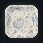 Cinderella Inspired Partyware ペーパープレート<br><div class="desc">A whimsical spin on Cinderella with pumpkins,  mice,  and a slipper.</div>