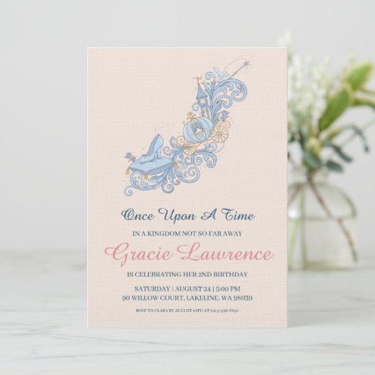 Cinderella princess birthday invitations 招待状 (スタンド正面)