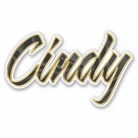 Cindy black gold Lettering Aufkleber Sticker シール (正面)