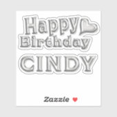 Cindy Happy Birthday silver Aufkleber Sticker シール (シート)