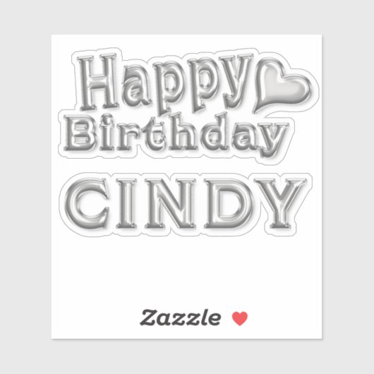 Cindy Happy Birthday silver Aufkleber Sticker シール (シート)
