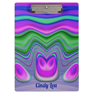 CINDY LOU ~ 3D!ピンク、紫、緑、青 クリップボード