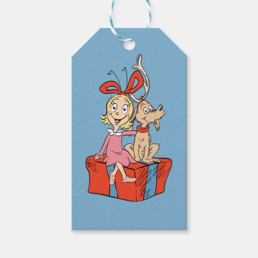 Cindy Lou Who and Max on a Present ギフトタグ (正面)