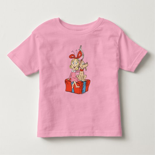 Cindy Lou Who and Max on a Present トドラーTシャツ (正面)