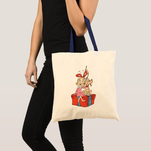 Cindy Lou Who and Max on a Present トートバッグ (正面(商品))