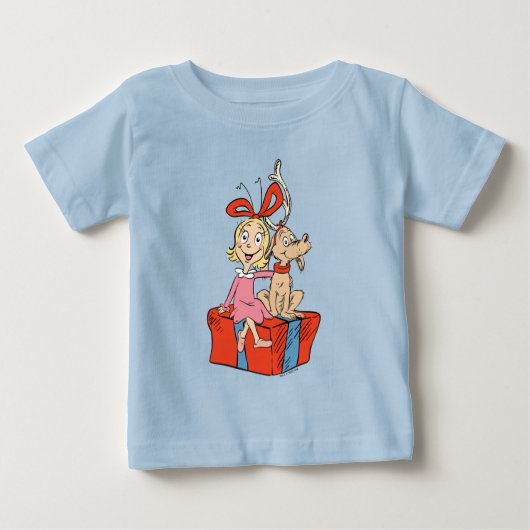 Cindy Lou Who and Max on a Present ベビーTシャツ (正面)