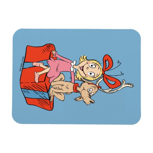 Cindy Lou Who and Max on a Present マグネット (横)