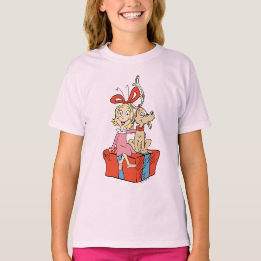 Cindy Lou Who and Max on a Present Tシャツ (正面)