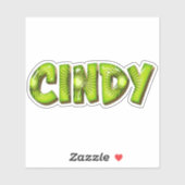 Cindy Name Kiwi Design Aufkleber Sticker シール (シート)