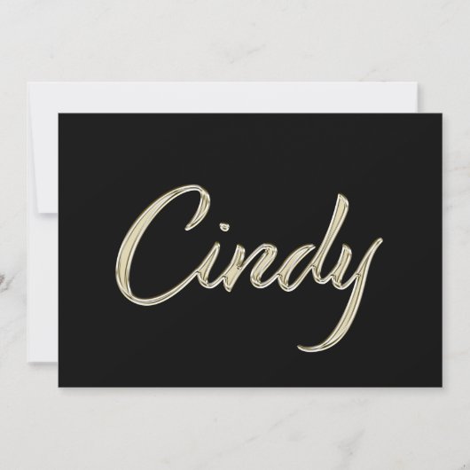 Cindy white gold Handwriting Karte カード (正面)