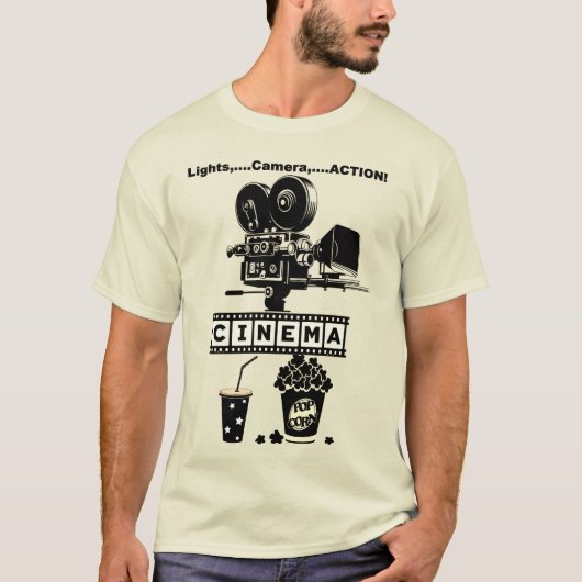 「CINEMA」ロゴ/グラフィックスTシャツ Tシャツ (正面)