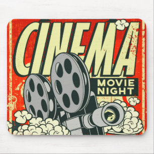 CINEMA：映画ナイトレトロマウスパッド マウスパッド