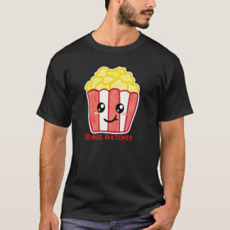 Cinema Popcorn with Quote Binge Watcher Tシャツ