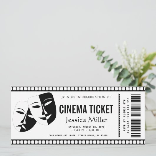 cinema ticket Invitation 招待状 (スタンド正面)
