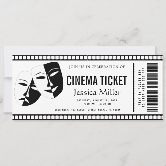 cinema ticket Invitation 招待状 (正面)